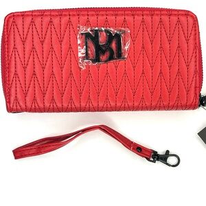 Brand New with Tags Red Vegan Leather Badgley Mischka Continental Wallet